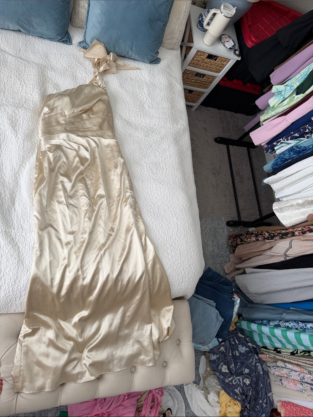 JJ’s house, Elegant champagne Satin dress
